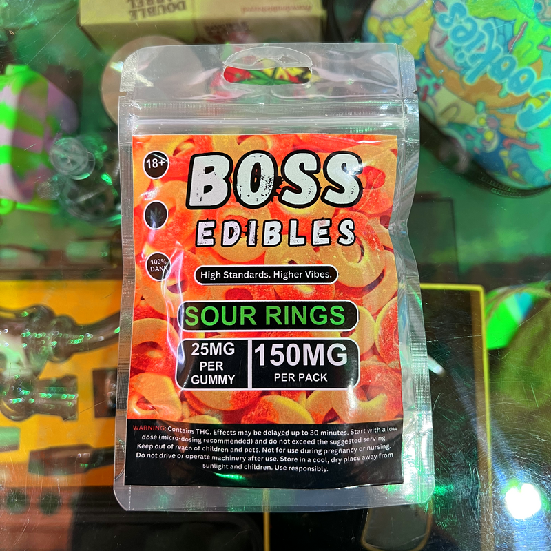Boss Edibles - Sour Rings 150mg (6 Gummies) | THC Gummies Johannesburg | Dis-can - Image 1