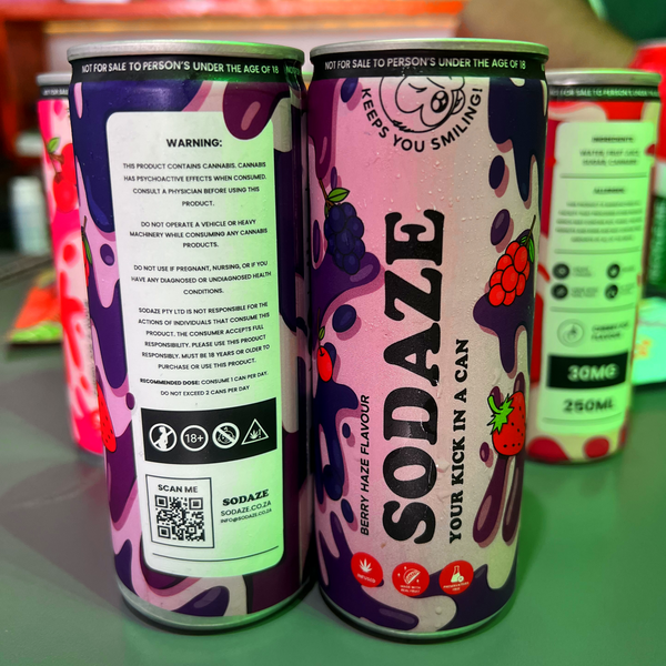 Sodaze Craft Cannabis Soda - Berry Haze 30mg (250ml) | Cannabis Beverages Johannesburg | Dis-can - Image 4